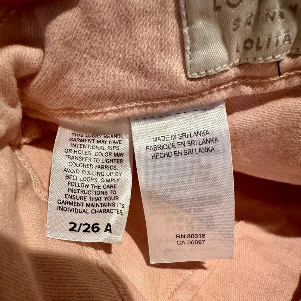 NWOT lucky Brand pale pink low rise skinny ankle zip jeans SZ 2/ 26 in👌🏻shape! - Picture 12 of 13